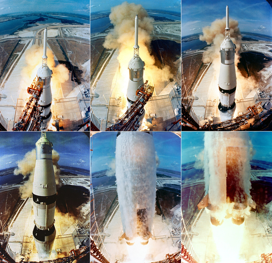 Mérföldkő az emberiség történetében, a nap, amin az addig folyamatos lemaradásban lévő Egyesült Államok megnyerte a Szovjetunióval szemben az űrversenyt: 1969. július 16-án elstartolt a Hold felé az Apollo-11. Neil A. Armstrong, Michael Collins és Edwin E. Aldrin a Kennedy Űrközpont 39A startállásáról indult, hogy négy nappal később Armstrong és Aldrin első emberként tehessék lábukat egy másik égitestre. 