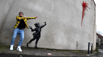 Máris megtalálták a vandálok Banksy Valentin-napi falfirkáját