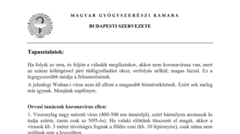 A gyógyszerész kamara budapesti elnöke: Én írtam a koronavírus-tájékoztatót (ami megegyezik egy kamu lánclevéllel)