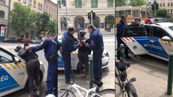 Áthajtott a piroson, majd rendőrautóra tepertek egy biciklis nőt Budapesten