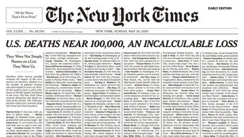 Senki nem csak egy statisztikai adat – 1000 koronavírus-áldozat neve a New York Times címlapján