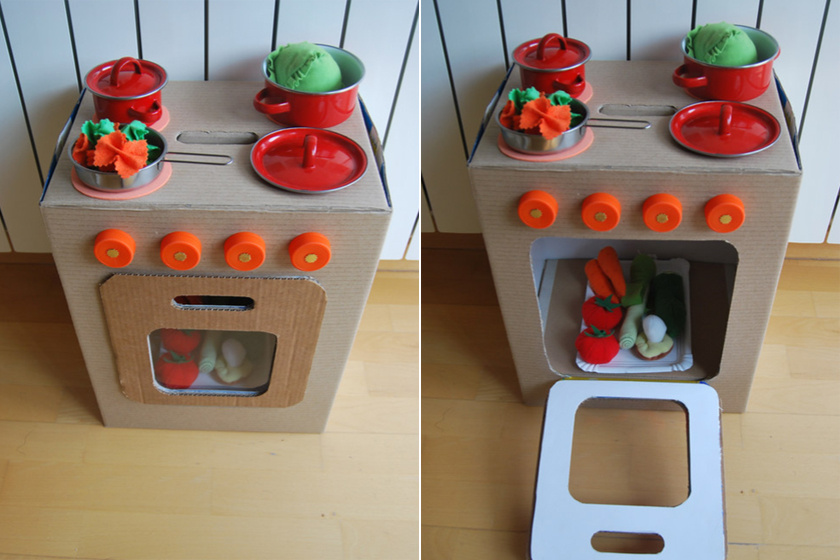 Hihetetlen, de ezek a játék konyhák kartondobozból készültek: 8 szuper ötlet, amit te is megcsinálhatsz