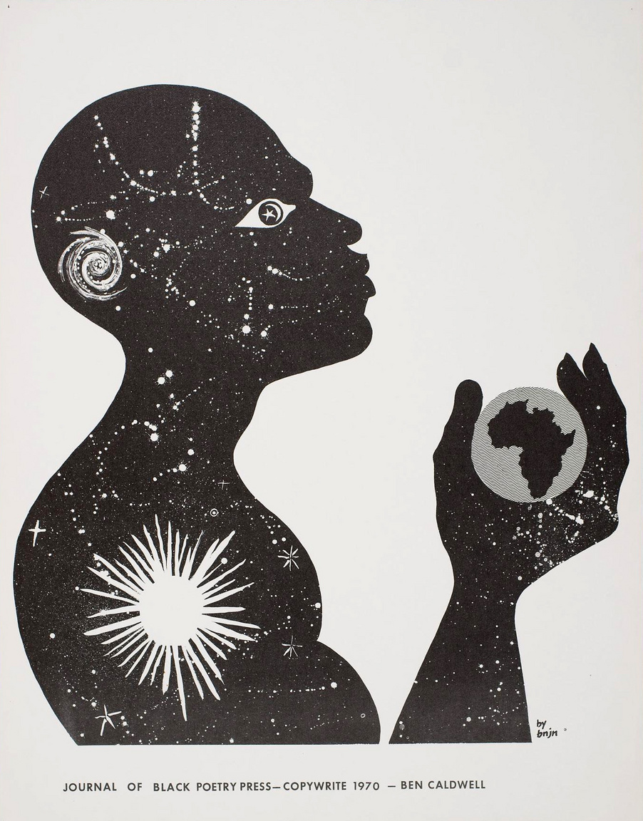 Ben Caldwell költő-képzőművész 1970-es művészi plakátja.