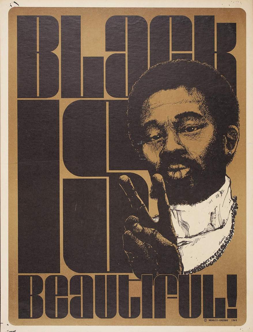 "A fekete gyönyörű" – 1969-es pop-pol plakát.