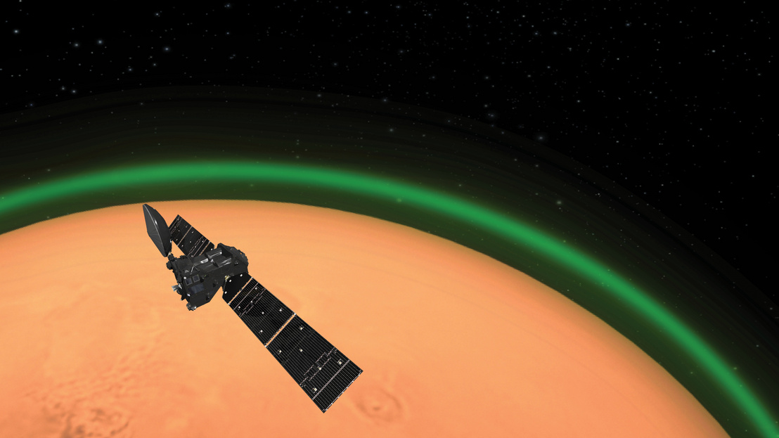 ExoMars Trace Gas orbiter spots daylight green oxygen at Mars