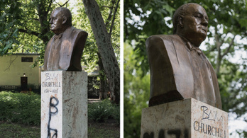 Nyomoz a rendőrség a megrongált budapesti Churchill-szobor ügyében