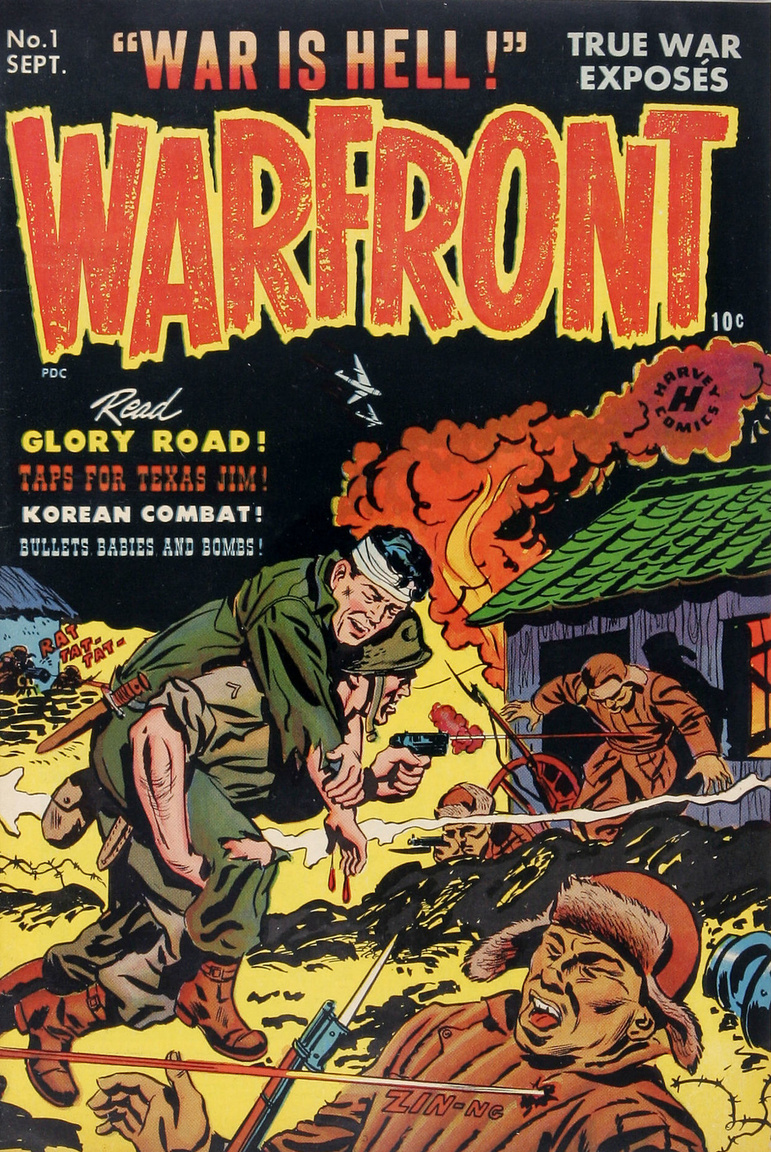 A Harvey Comics 1951-es képregénysorozata, a Warfront, a háború borzalmait és izgalmait egyszerre tárta az amerikai ifjúság szeme elé.