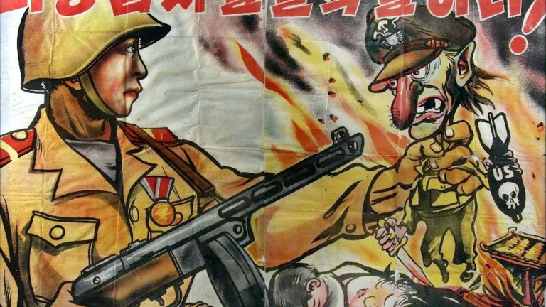 Plakátokon, képregények lapjain is folyt a gyilkos harc Koreában