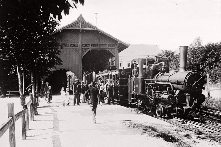 A Fogaskerekű Svábhegy állomása 1912-ben (1890-ig végállomása).