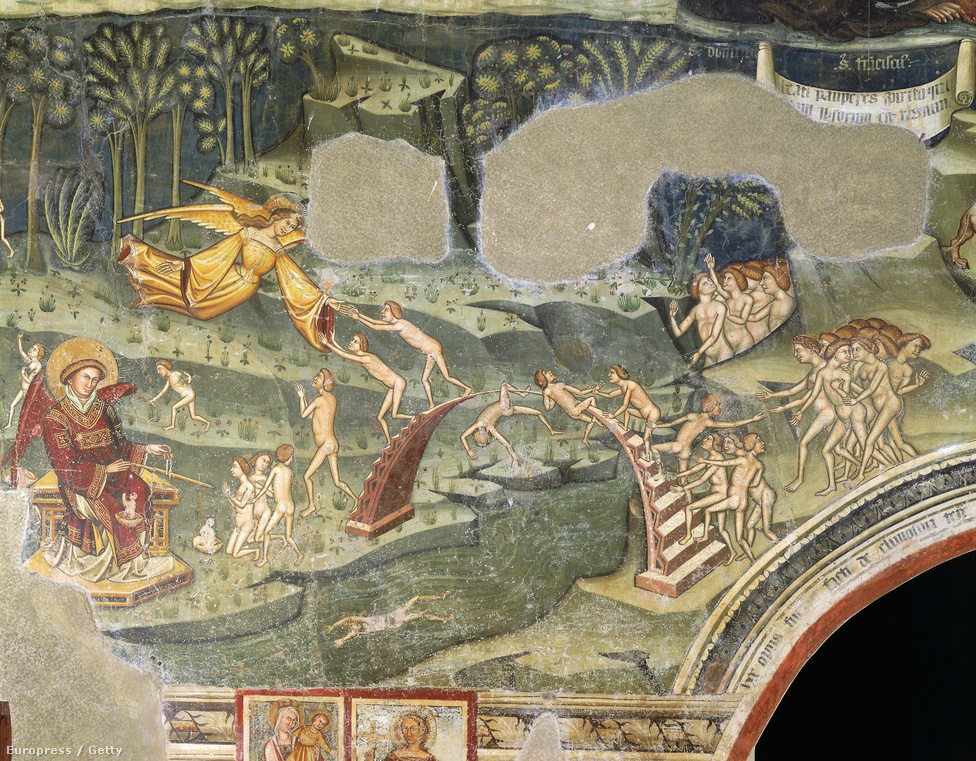 Piano Loreto Aprutino Abruzzo - Armageddon freskó az olaszországi Santa Maria templom falán. 