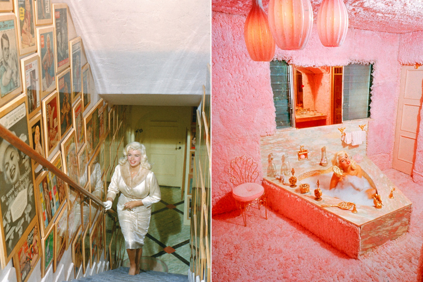 Így nézett ki az ’50-es évek szexszimbólumának rózsaszín palotája: Jayne Mansfield magyar férjével élt a luxusvillában