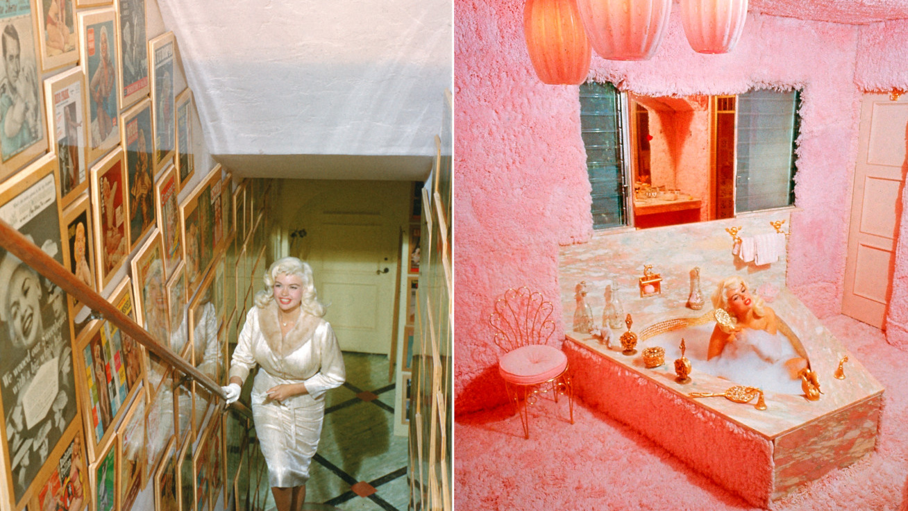 Így nézett ki az ’50-es évek szexszimbólumának rózsaszín palotája: Jayne Mansfield magyar férjével élt a luxusvillában