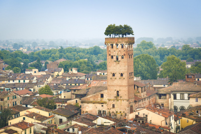 Egy középkori torony tetején áll a leghihetetlenebb olasz minipark: az építményen tölgyfák nőnek