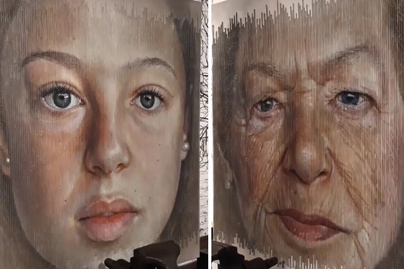 Egyik oldalról idősnek, másikról fiatalnak tűnik a nő: elképesztő illúziót alkotott a művész
