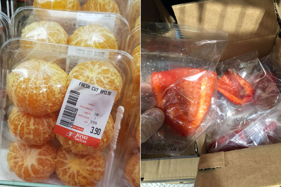 Hámozott mandarin nejlonban? Képeken 7 durva példa a felesleges élelmiszer-csomagolásokra