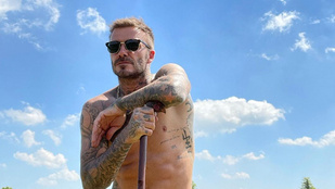 David Beckham felsőteste rákívánt a napsütésre
