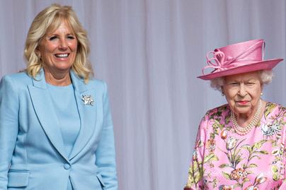 Jill Biden kék ruhában találkozott a királynővel: Katalint is megismerhette a first lady