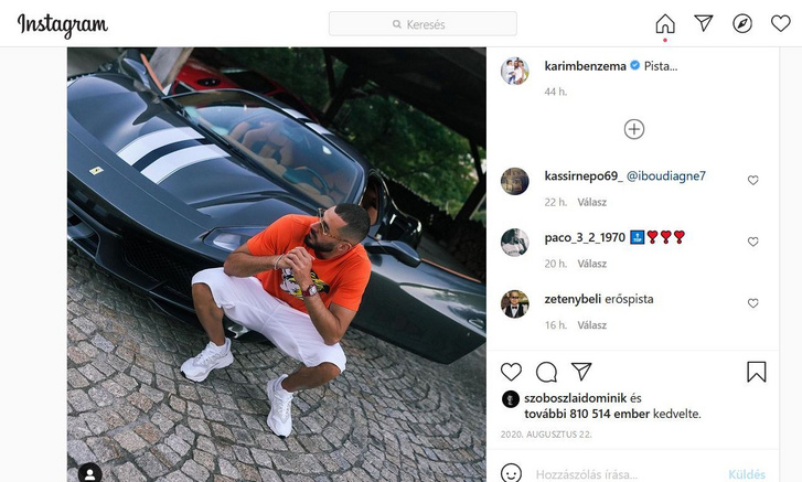 Benzema és régi barátja, Pista (forrás: Instagram)