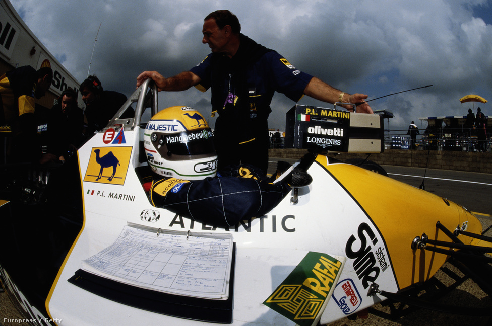 Pierluigi Martini az F1 legtovább élt kiscsapatának, a Minardinak egyik pilótájaként a 89-es Brit GP-n, Silverstone-ban.