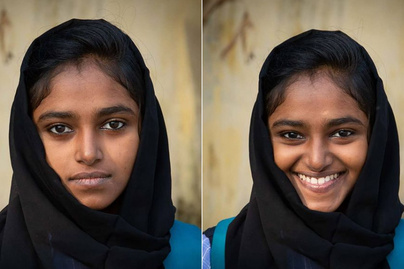Idegeneket szólít meg a fotós, és szokatlan dologra kéri őket: előtte-utána képeken mutatja meg, hogy változik az arcuk