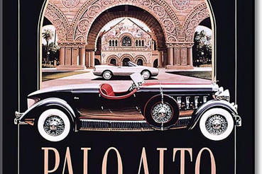 1987, a Palo Alto Concours d'Elegance plakátja a maharadzsa autójával
