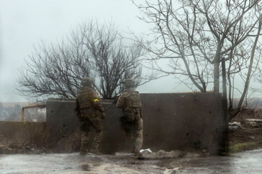 Ukrán katonák Mariupolban 2022. február 24-én