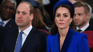Katalin hercegné másfél milliós kabátban lépkedett a férje mellett