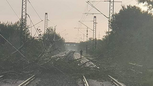 Fa dőlt a sínekre, a vonat közlekedést is akadályozza a vihar