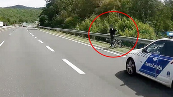 Rendőri kísérettel távozott egy biciklis az M1-esről