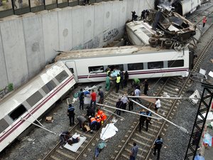 Kisiklott egy vonat Spanyolországban
