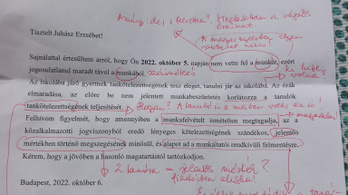 Egy magyartanár kijavította az őt figyelmeztető tankerületi vezető levelét