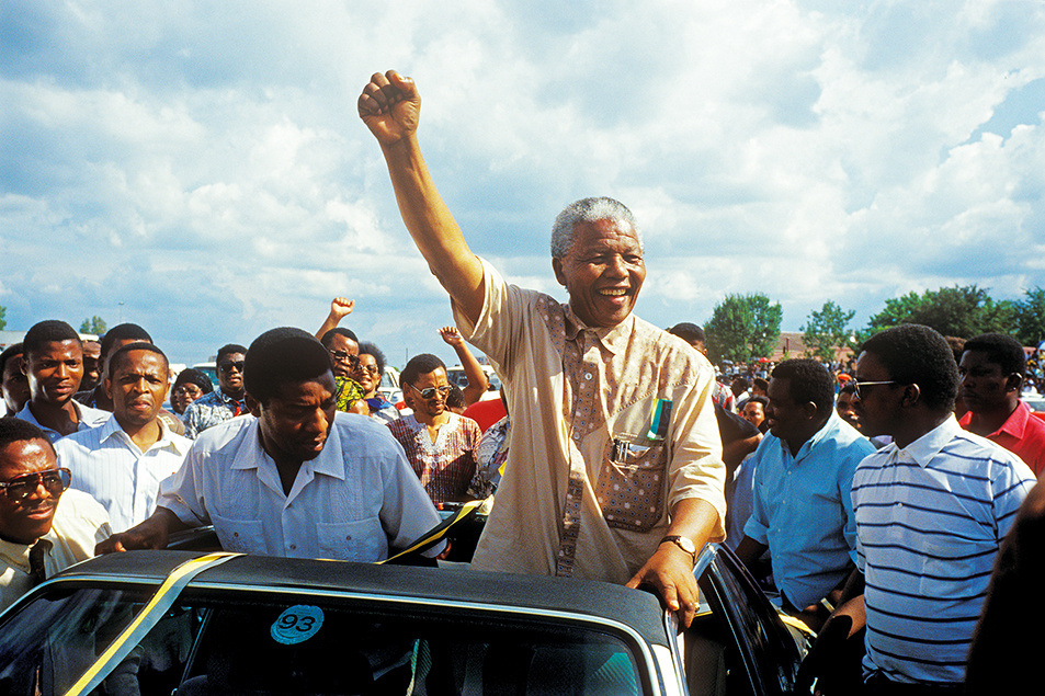 Nelson Mandela kampány közben, 1994