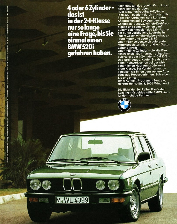 Korabeli szóróanyag, 1981-ből. Forrás: BMW / Internet