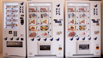 Bálnahúst árusító utcai automaták jelentek meg Japánban