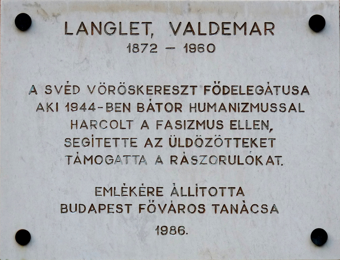 Valdemar Langlet plaque Budapest04