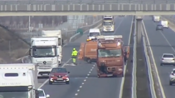 Útellenőrző autót letaroló kamion: videóval figyelmeztet az MKIF
