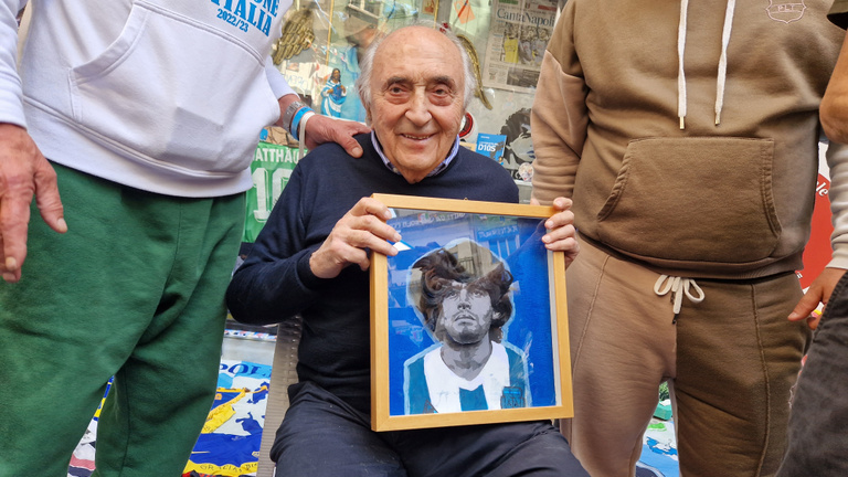 Maradona zarándokhelyén találkoztunk a Napoli legendás elnökével
