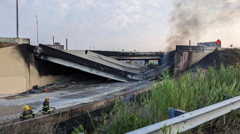 Kigyulladt egy üzemanyag-szállító, összeomlott az Egyesült Államok forgalmas hídja
