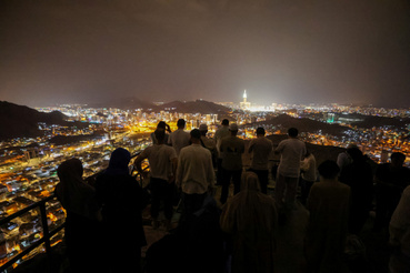 Zarándokok a Jabal al-Nour-hegyen, Mekkában.