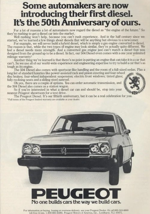 Peugeot 504 hirdetés 1978-ból
                        