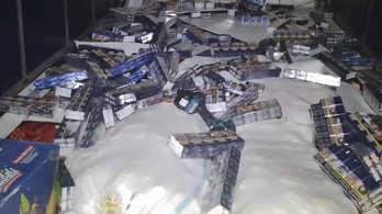 Több mint kétezer doboz zárjegy nélküli cigarettát találtak egy angol furgonban az M1-es autópályán