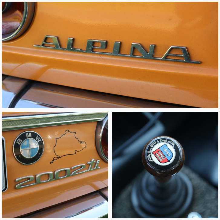 BMW és Alpina emblémák, 2002ti és Alpina felirat