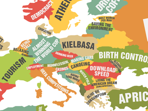 Egy világtérképen Magyarország a kajak-kenu hazája