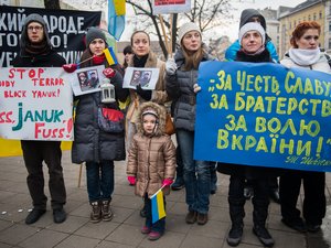 A Blahán tüntettek Ukrajnáért