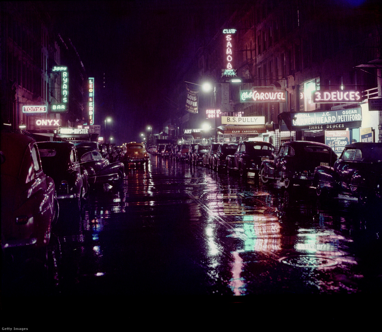 Egyesült Államok, New York, 1948. július. Éjszakai utcakép
