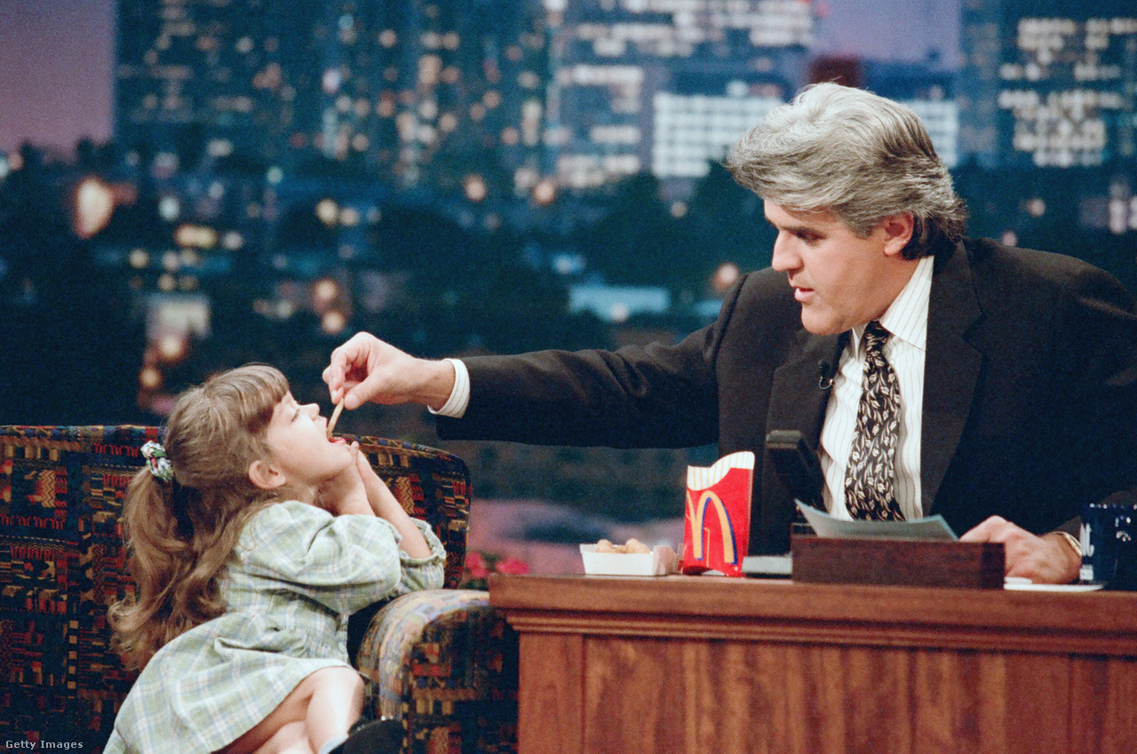 Kalifornia, Amerikai Egyesült Államok, 1996. október 28. A 4 éves Stephanie Gobran a The Tonight Show with Jay Leno című amerikai műsorban