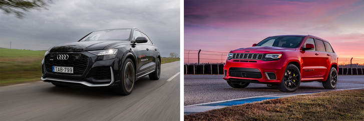 Az Audi RS Q8 vagy a Jeep Trackhawk éri el hamarabb a 60 mérföld/órát?