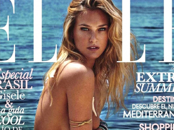 Bar Refaeli félmeztelen a spanyol Elle magazin címlapján