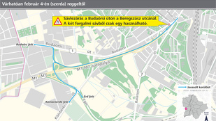 Újabb lezárt sáv nehezíti meg a Budaörs irányába közlekedők életét
